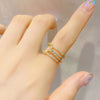 Lady Heart Shape Copper Irregular Plating Inlay Zircon Open Ring