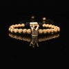 Retro Streetwear Crown Titanium Steel Plating Inlay Zircon Bracelets