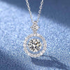 Romantic Shiny Round Rhombus Sterling Silver Moissanite Zircon Pendant Necklace In Bulk