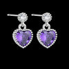 1 Pair Cute Heart Shape Plating Inlay Sterling Silver Copper Zircon Drop Earrings Ear Studs