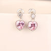 1 Pair Cute Heart Shape Plating Inlay Sterling Silver Copper Zircon Drop Earrings Ear Studs