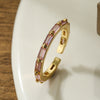 Simple Style Shiny Rectangle Copper Plating Inlay Zircon 18k Gold Plated Open Ring