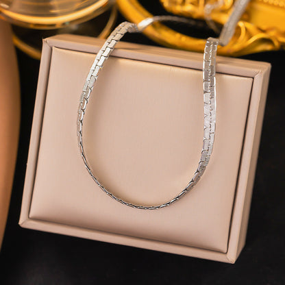 Simple Style Solid Color Titanium Steel Plating 18k Gold Plated Bracelets Necklace