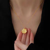 Classic Style Flower Titanium Steel Plating 18k Gold Plated Pendant Necklace