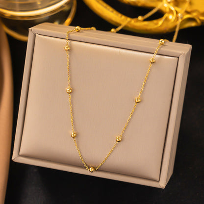 304 Stainless Steel 18K Gold Plated Sweet Solid Color Bracelets Anklet Necklace