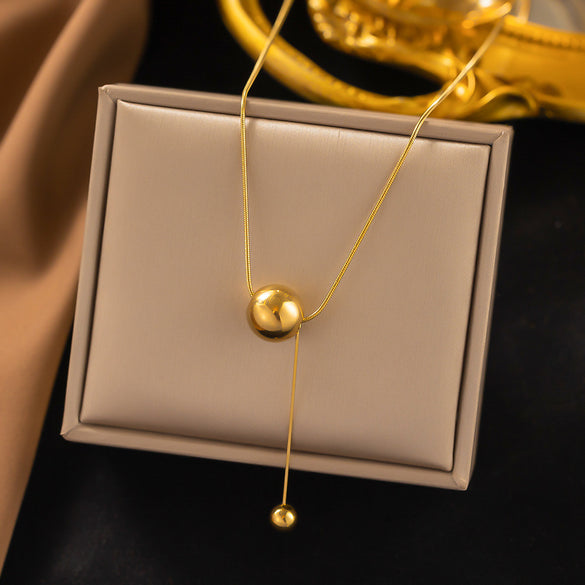 304 Stainless Steel 18K Gold Plated Simple Style Plating Inlay U Shape Heart Shape Acrylic Artificial Rhinestones Plastic Pendant Necklace