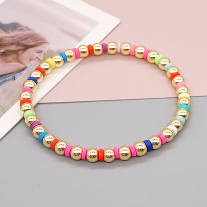 Casual Pentagram Letter Heart Shape Glass Glass Soft Clay Beaded Women's Bracelets