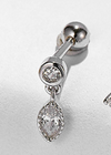 1 Piece Cute Flower Plating Inlay Sterling Silver Zircon Ear Studs