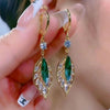 1 Pair Elegant Basic Lady Geometric Flower Butterfly Inlay Alloy Artificial Crystal Drop Earrings