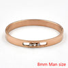 Ig Style Geometric Solid Color Stainless Steel Plating Inlay Zircon Bangle