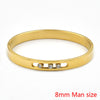 Ig Style Geometric Solid Color Stainless Steel Plating Inlay Zircon Bangle