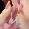 1 Pair Simple Style Water Droplets Inlay Alloy Zircon Drop Earrings