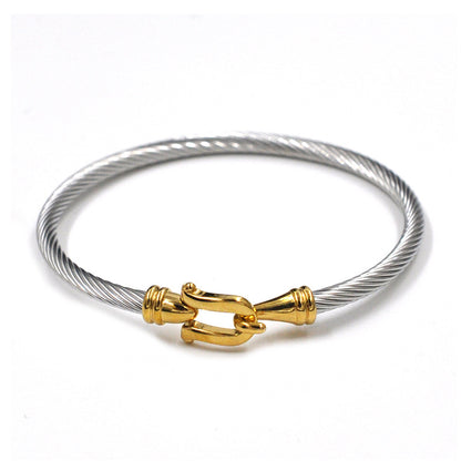 Simple Style Classic Style Geometric Stainless Steel Bangle