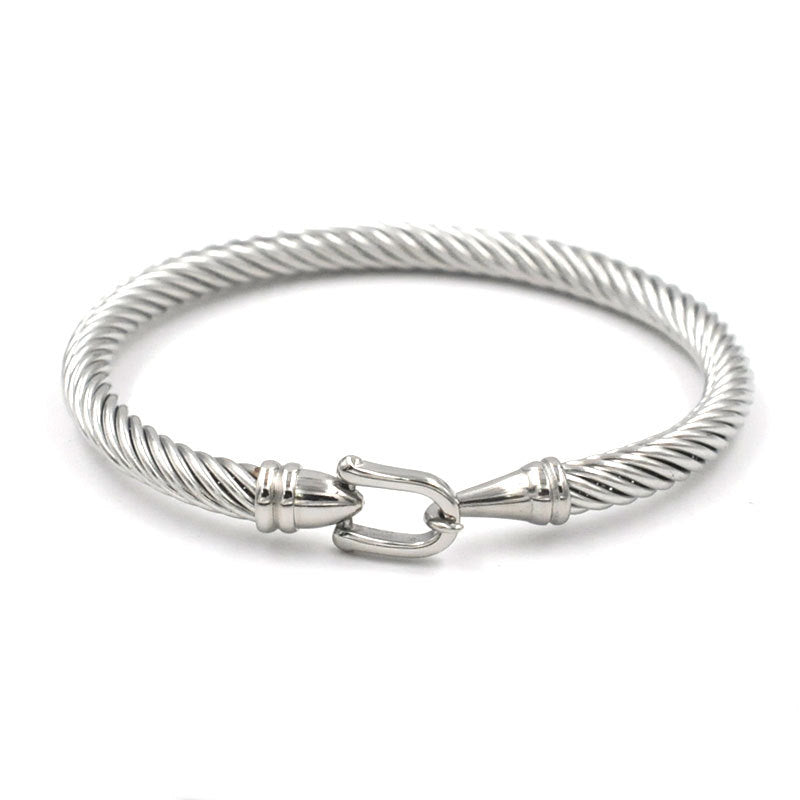 Simple Style Classic Style Geometric Stainless Steel Bangle