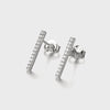 1 Pair Elegant Simple Style Commute Number Lines Inlay Sterling Silver Zircon White Gold Plated Ear Studs