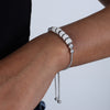 Simple Style Solid Color Titanium Steel Inlay Artificial Crystal Bracelets