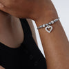 Streetwear Palm Heart Shape Eye Titanium Steel Plating Inlay Rhinestones Bracelets