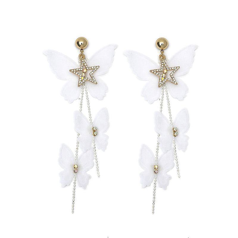 1 Pair Elegant Glam Sweet Butterfly Inlay Alloy Artificial Rhinestones Drop Earrings