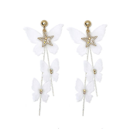 1 Pair Elegant Glam Sweet Butterfly Inlay Alloy Artificial Rhinestones Drop Earrings