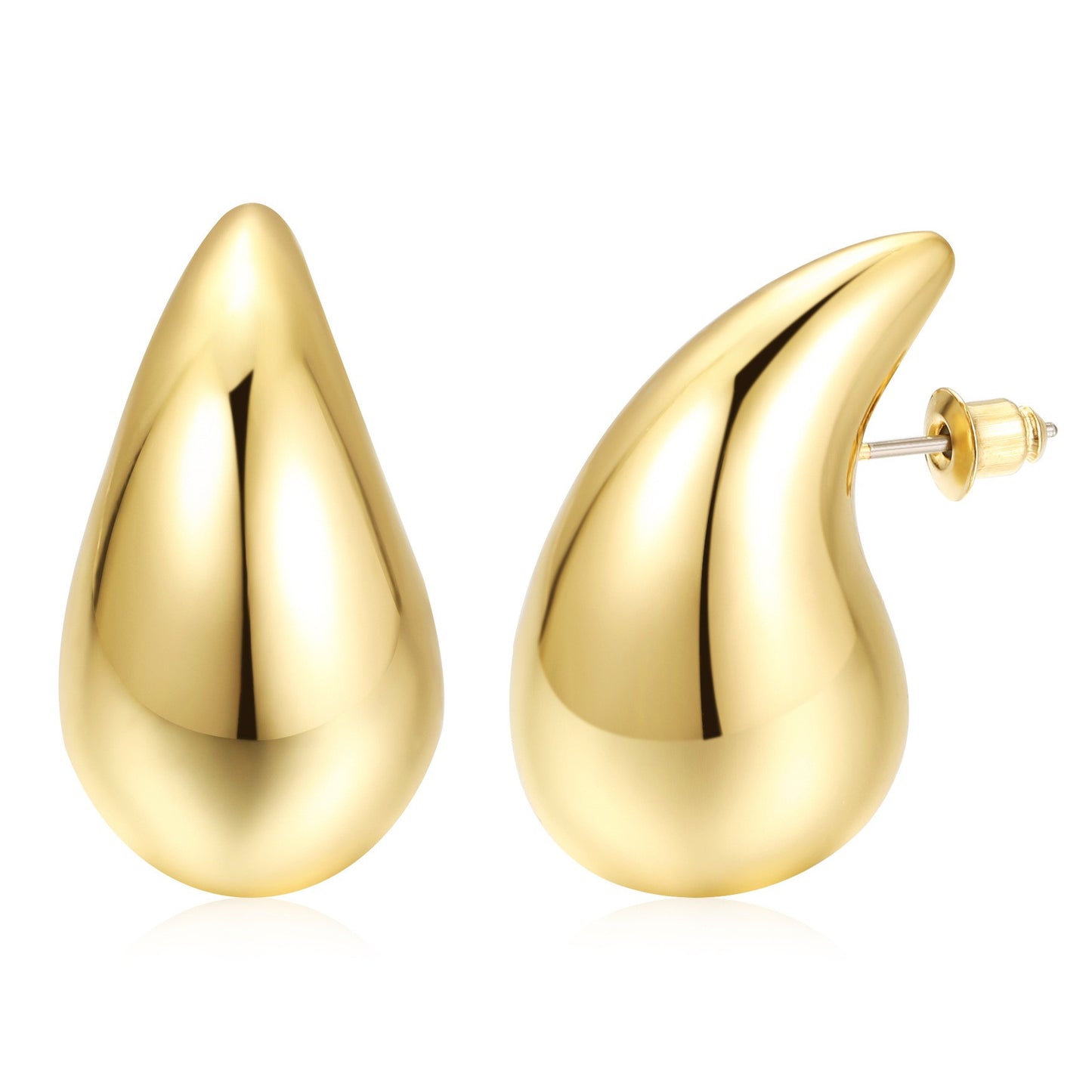 1 Pair Lady Simple Style Commute C Shape Semicircle Water Droplets Plating Alloy Gold Plated Silver Plated Ear Studs