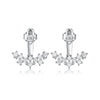 1 Pair Lady Classic Style Geometric Inlay Sterling Silver Zircon Ear Studs