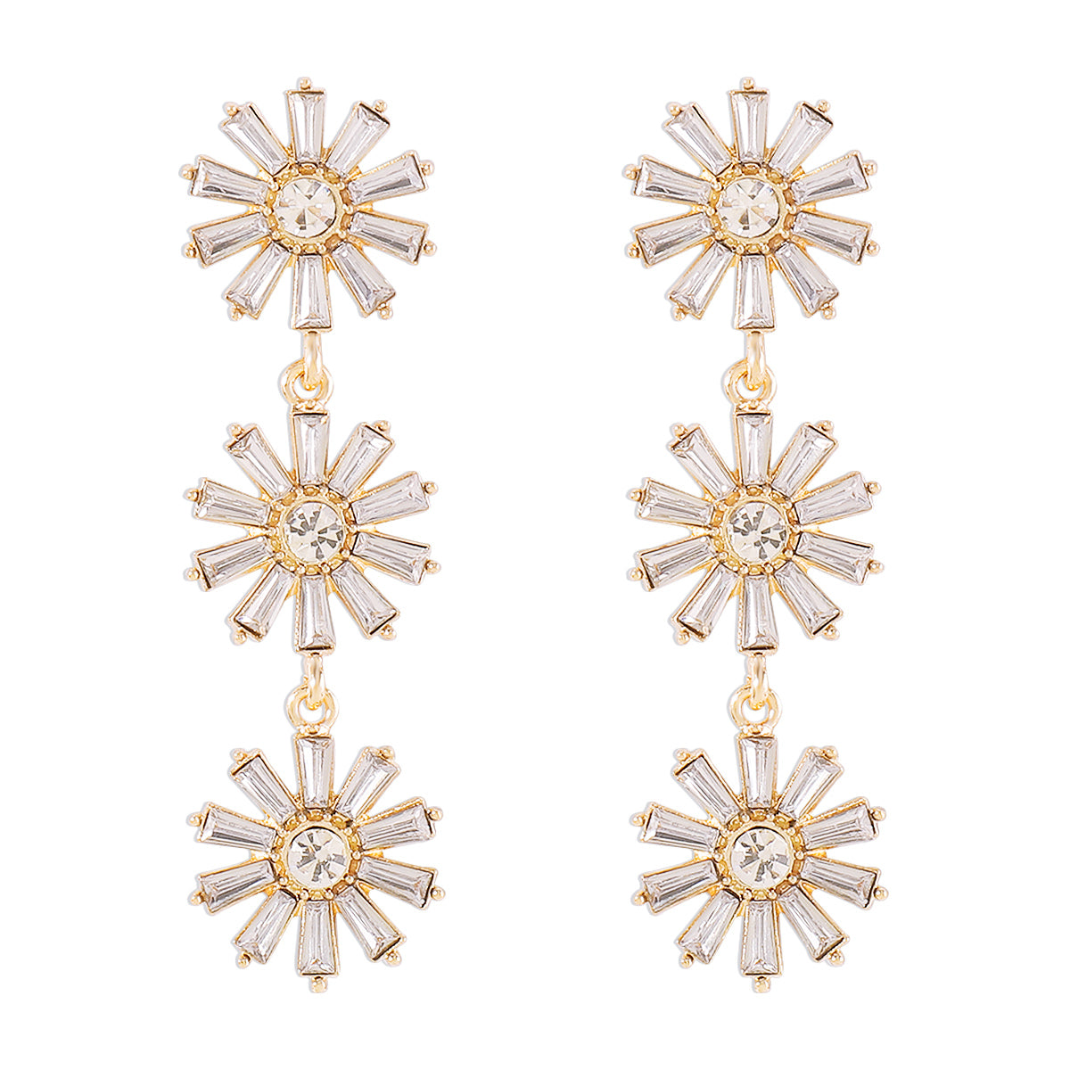 1 Pair Elegant Vintage Style Sweet Flower Inlay Alloy Artificial Diamond Drop Earrings