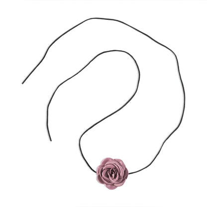 Elegant Vintage Style Sweet Rose Flocking Cloth Handmade Three-dimensional Fabric Women's Choker Choker