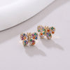 1 Pair Modern Style Shiny Butterfly Inlay Copper Zircon Ear Studs