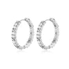 1 Pair Modern Style Round Plating Inlay Copper Zircon Silver Plated Hoop Earrings