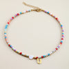 Vacation Letter Heart Shape Stainless Steel Natural Stone Handmade Necklace