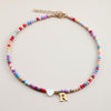 Vacation Letter Heart Shape Stainless Steel Natural Stone Handmade Necklace