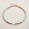 Vacation Letter Heart Shape Stainless Steel Natural Stone Handmade Necklace
