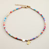 Vacation Letter Heart Shape Stainless Steel Natural Stone Handmade Necklace