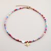 Vacation Letter Heart Shape Stainless Steel Natural Stone Handmade Necklace
