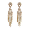 1 Pair Sweet Geometric Tassel Inlay Copper Zircon Drop Earrings