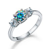 Elegant Lady Round Sterling Silver Moissanite Rings In Bulk