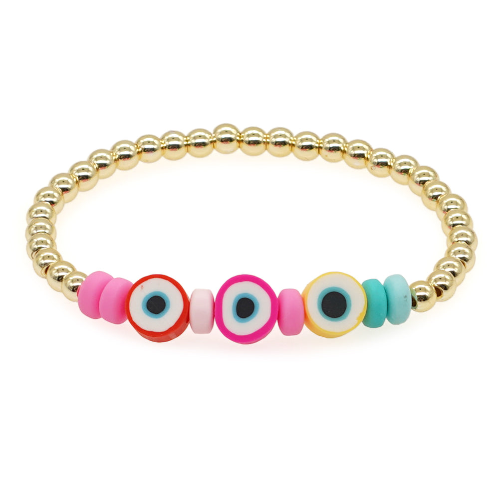 Simple Style Geometric Moon Copper Beaded Plating Bracelets