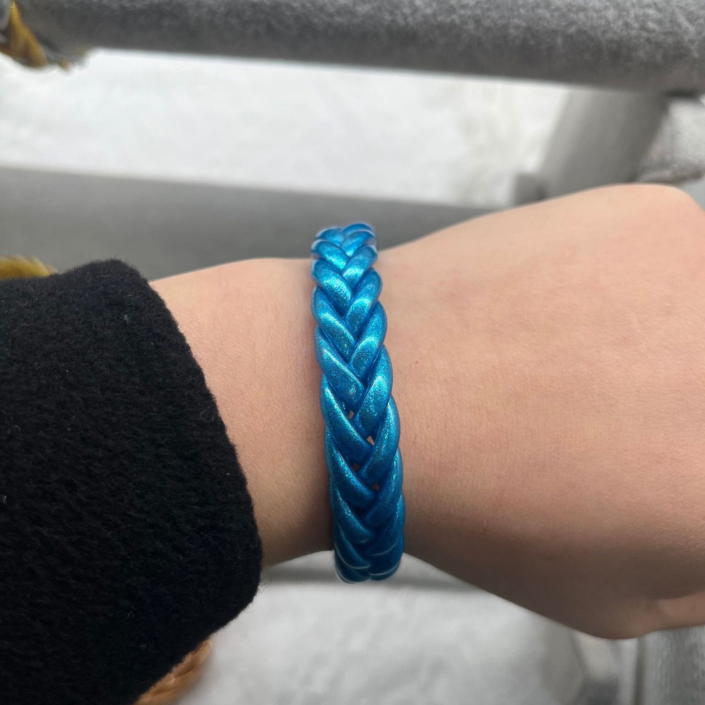 Simple Style Solid Color Silica Gel Braid Unisex Wristband