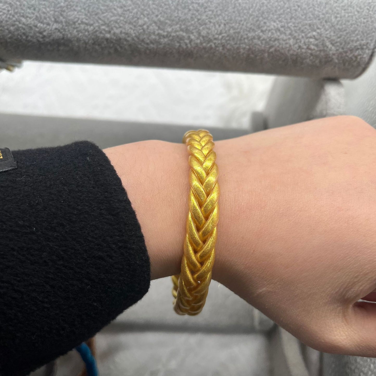 Simple Style Solid Color Silica Gel Braid Unisex Wristband