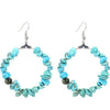 1 Pair Ig Style Irregular Circle Beaded Plating Alloy Natural Stone Drop Earrings