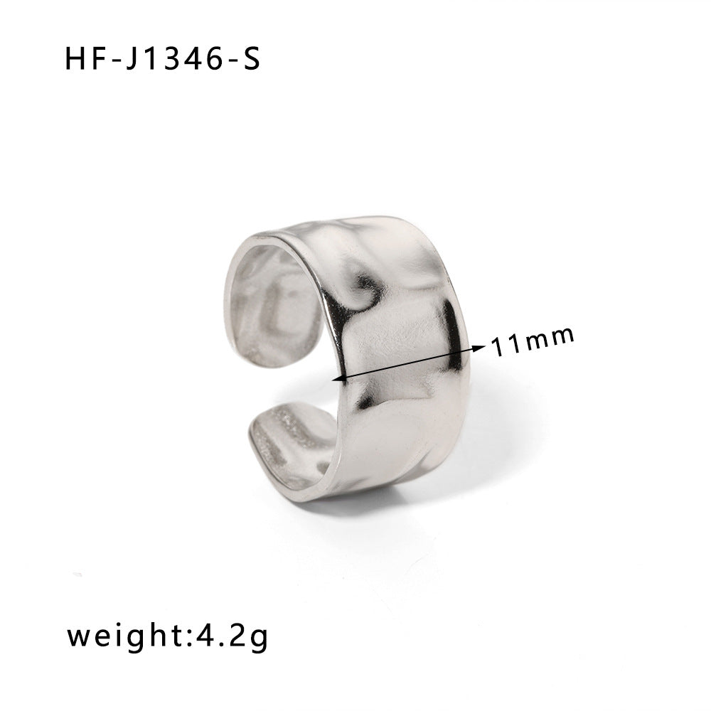 Ig Style Simple Style Heart Shape Solid Color Snake Stainless Steel Plating Hollow Out Open Ring