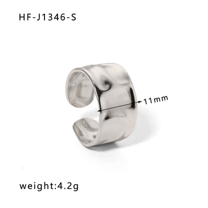 Ig Style Simple Style Heart Shape Solid Color Snake Stainless Steel Plating Hollow Out Open Ring