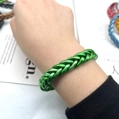 Classic Style Solid Color Silica Gel Braid Unisex Wristband