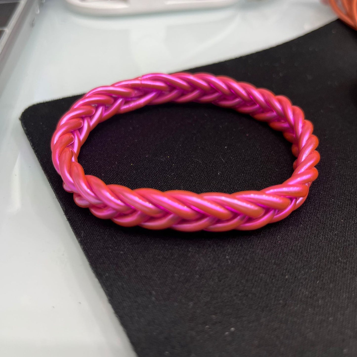 Classic Style Solid Color Silica Gel Braid Unisex Wristband