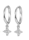 1 Piece Sweet Shiny Flower Plating Inlay Sterling Silver Zircon 18k Gold Plated White Gold Plated Drop Earrings