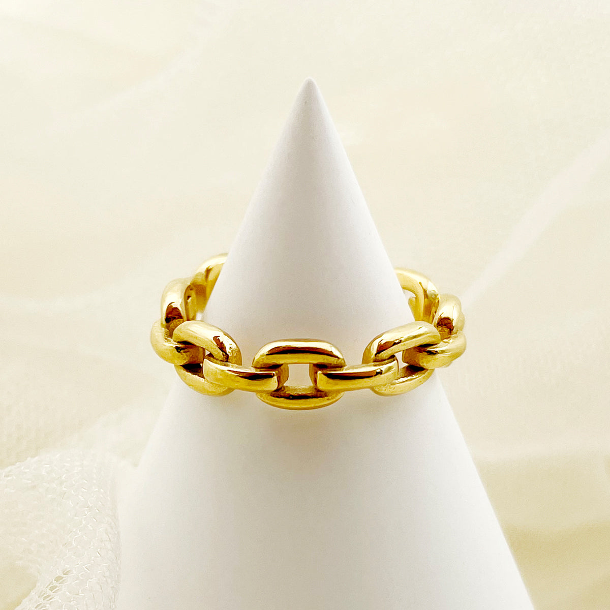 Simple Style Solid Color Stainless Steel Plating Gold Plated Rings