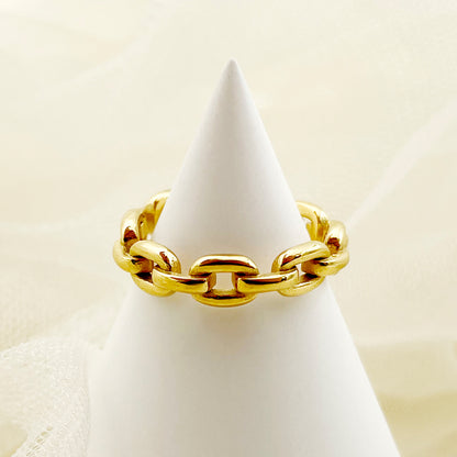 Simple Style Solid Color Stainless Steel Plating Gold Plated Rings