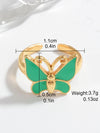 Ig Style Casual Simple Style Butterfly Copper Enamel Plating Open Rings