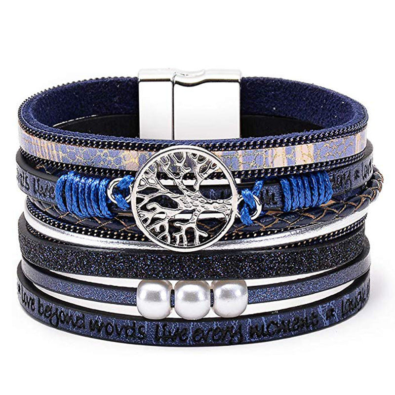 Ethnic Style Tree Pu Leather Alloy Braid Women's Bracelets