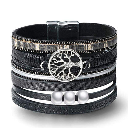 Ethnic Style Tree Pu Leather Alloy Braid Women's Bracelets